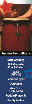 Drum and list of famous Peurto Ricans